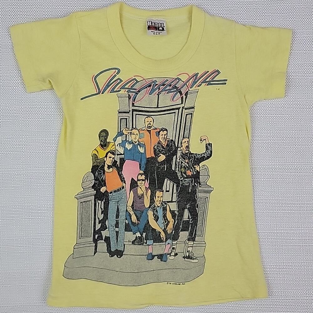 Hanes VTG 80s Yellow Sha Na Na single stitch short‎ sleeve tee | S | DAMAGED
